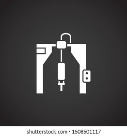 Robotic production icon on background for graphic and web design. Simple illustration. Internet concept symbol for website button or mobile app.