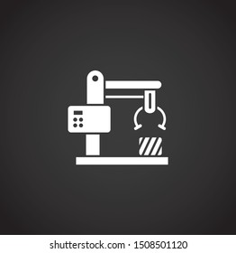 Robotic production icon on background for graphic and web design. Simple illustration. Internet concept symbol for website button or mobile app.