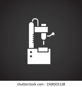 Robotic production icon on background for graphic and web design. Simple illustration. Internet concept symbol for website button or mobile app.