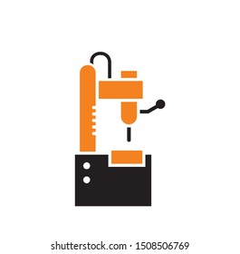 Robotic production icon on background for graphic and web design. Simple illustration. Internet concept symbol for website button or mobile app.