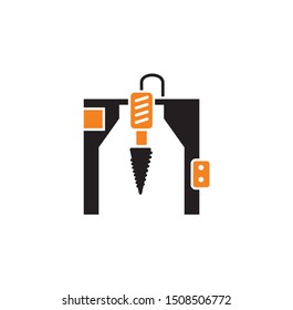 Robotic production icon on background for graphic and web design. Simple illustration. Internet concept symbol for website button or mobile app.