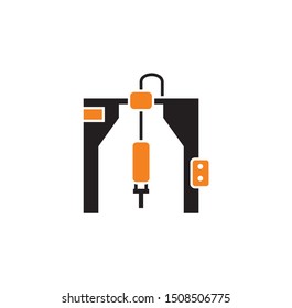 Robotic production icon on background for graphic and web design. Simple illustration. Internet concept symbol for website button or mobile app.