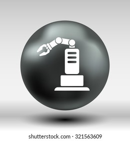 robotic production icon vector button logo symbol concept.