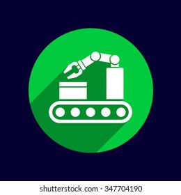 robotic production icon vector button logo symbol concept..