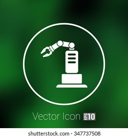 robotic production icon vector button logo symbol concept.