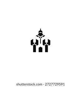 Reparación robótica idea de logotipo creativo.
