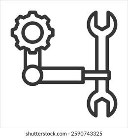 Robotic Repair Outline Icon Vector Illustration