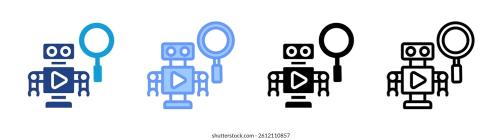 Robotic Research icon set multiple style collection