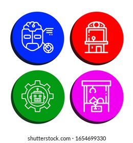 los iconos robóticos simples se ponen. Contiene iconos como Turing, Claw Machine, Robot, puede ser usado para web, móvil y logotipo