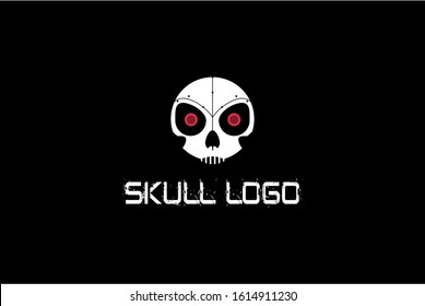 Robotic Skull illustration logo concept