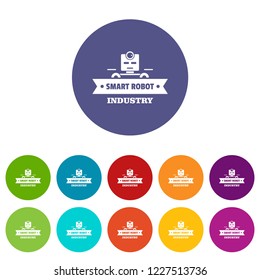 Robotic smart icons color set vector for any web design on white background
