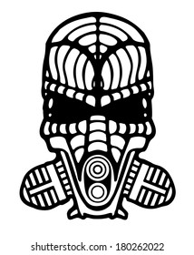 Robotic smoke helmet, vector illustration