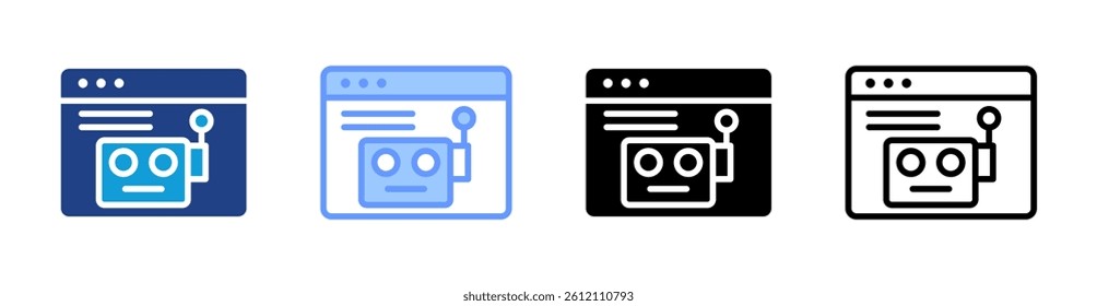 Robotic Software icon set multiple style collection