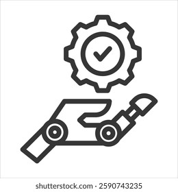 Robotic Standard Outline Icon Vector Illustration