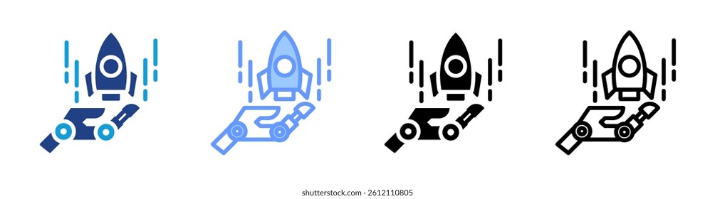 Robotic Startup icon set multiple style collection