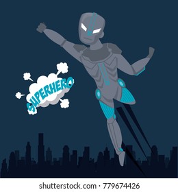 Robotic superhero cartoon