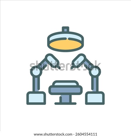 Robotic Surgery filled outline icon. Robotic Surgery color line illustration.
