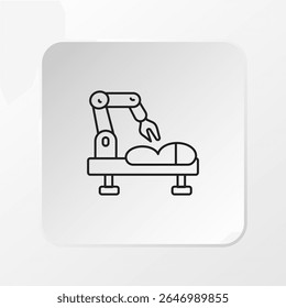 Ícone de cirurgia robótica, em estilo de linha limpa, ilustração vetorial
