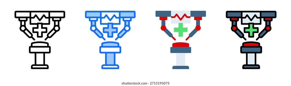 Conjunto de Coleção de Ícones de Cirurgia Robótica