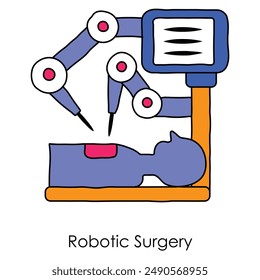 Robotic Surgery Icon with editable stroke.