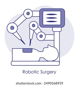 Robotic Surgery Icon with editable stroke.
