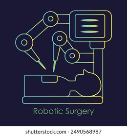 Robotic Surgery Icon with editable stroke.