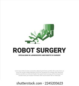 Symbol für Roboterchirurgie. grünes oder monokrome Element aus der Technologiesammlung. Roboter-Chirurgie-Symbol für Banner, Infografiken und Vorlagen.