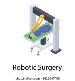 
Robotic surgery icon in isometric design 
