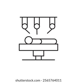 Robotic surgery icon line art vector