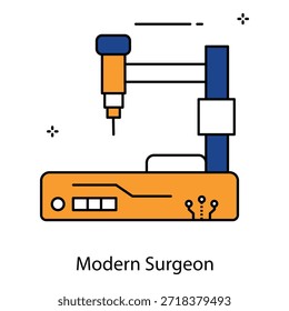 Icono de cirugía robótica que representa la automatización médica avanzada para procedimientos de atención médica de precisión