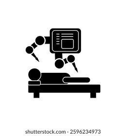 Robotic surgery icon, simple flat black trendy style illustration for web and app..eps
