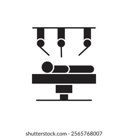 Robotic surgery icon Vector flat thin line illustration