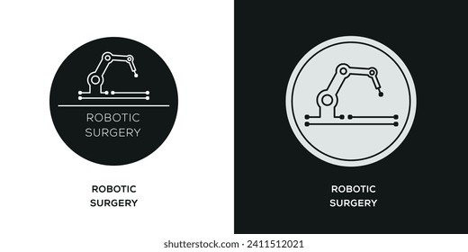 (Cirugía robótica) Icono, signo vector.