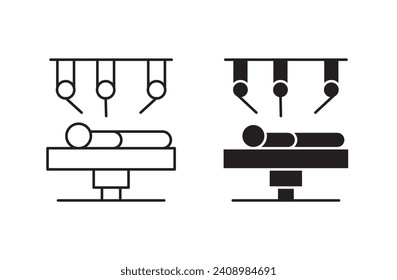 Robotic surgery outline icon collection or set. Robotic surgery Thin vector line art