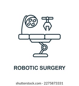 Rahmensymbol der Roboterchirurgie. Einfaches Element aus der Sammlung von Innovationen im Gesundheitswesen. Creative Robotic Surgery als Symbol für Webdesign, Vorlagen, Infografiken und mehr