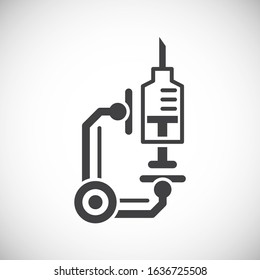 Robotic surgery related icon on background for graphic and web design. Creative illustration concept symbol for web or mobile app.