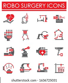 Robotic surgery related icons set on background for graphic and web design. Creative illustration concept symbol for web or mobile app.
