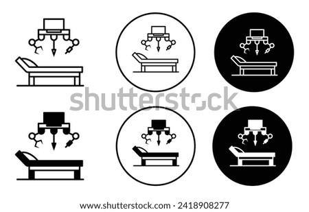Robotic surgery vector icon set collection. Robotic surgery Outline flat Icon.