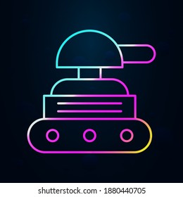 Icono de nolan tecnológico del ejército de tanques robóticos. Línea delgada simple, contorno vector de iconos robóticos para ui y ux, sitio web o aplicación móvil