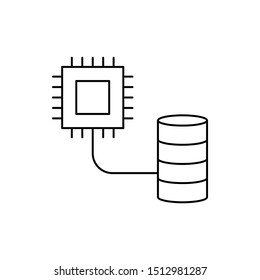 Robotic technology base chip data icon. Element of robotic icon