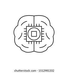 Robotic technology brain chip icon. Element of robotic icon