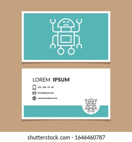 Robotic technology character emblem. Droid pictogram icon.