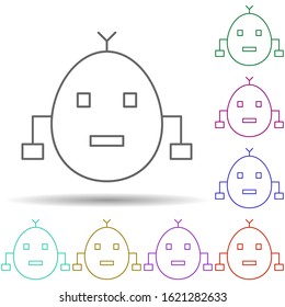 Robotic technology circle in multi color style icon. Simple thin line, outline vector of robotisc icons for ui and ux, website or mobile application