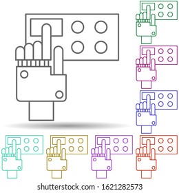 Robotic technology click atm in multi color style icon. Simple thin line, outline vector of robotisc icons for ui and ux, website or mobile application