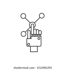 Robotic technology click chip icon. Element of robotic icon