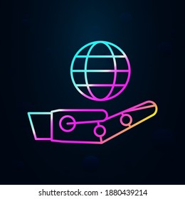 Robotic technology hand world nolan icon. Simple thin line, outline vector of robotisc icons for ui and ux, website or mobile application