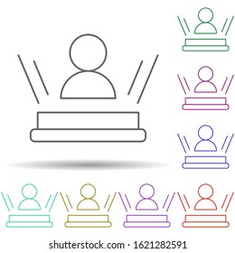 Robotic technology hologram in multi color style icon. Simple thin line, outline vector of robotisc icons for ui and ux, website or mobile application