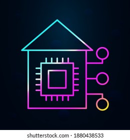 Icono de nolan de casa de tecnología robótica. Línea delgada simple, contorno vector de iconos robóticos para ui y ux, sitio web o aplicación móvil