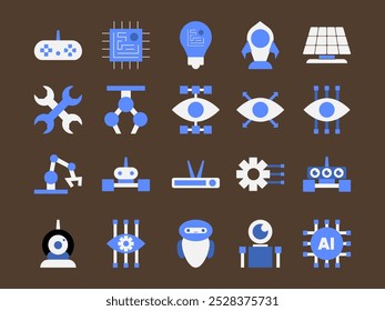 Robotic Technology Icons Element Set 