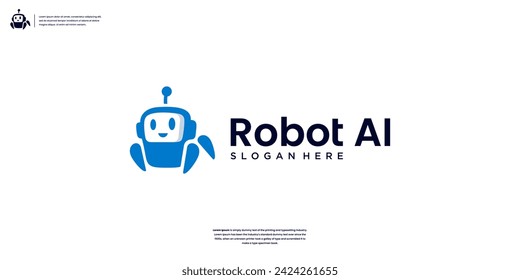 Robotic technology logo design vector